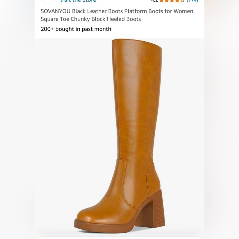Women's Tan Knee-High Boots